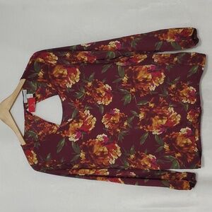 🏠 ALLISON JOY Floral Long Sleeve V-neck Top Size M